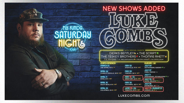 With North America behind him, Luke Combs heads for Europe with the My Kinda Saturday Night Tour